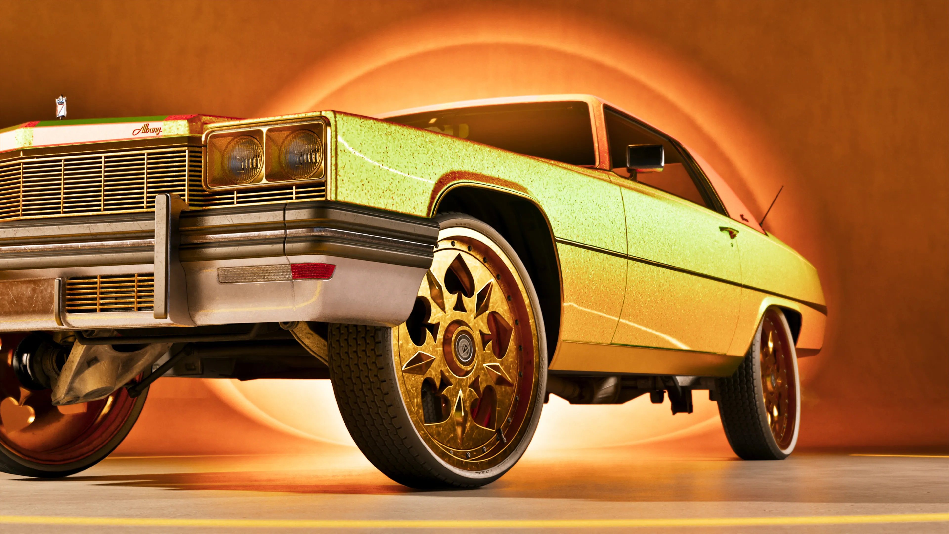 Official GTA VI vehicle scene featuring a classic pickup