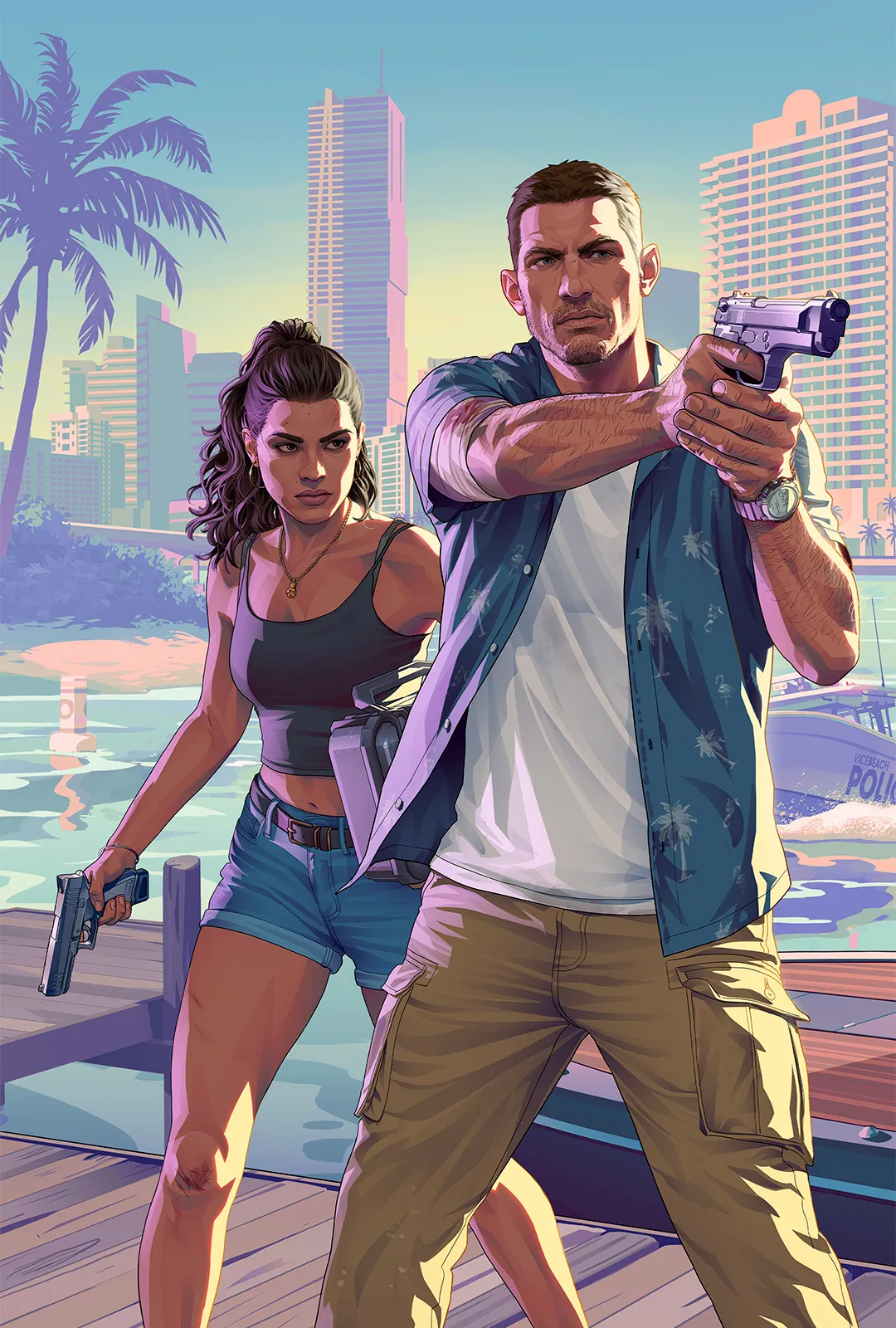 Official GTA VI Trailer 2 key art showing Jason and Lucia