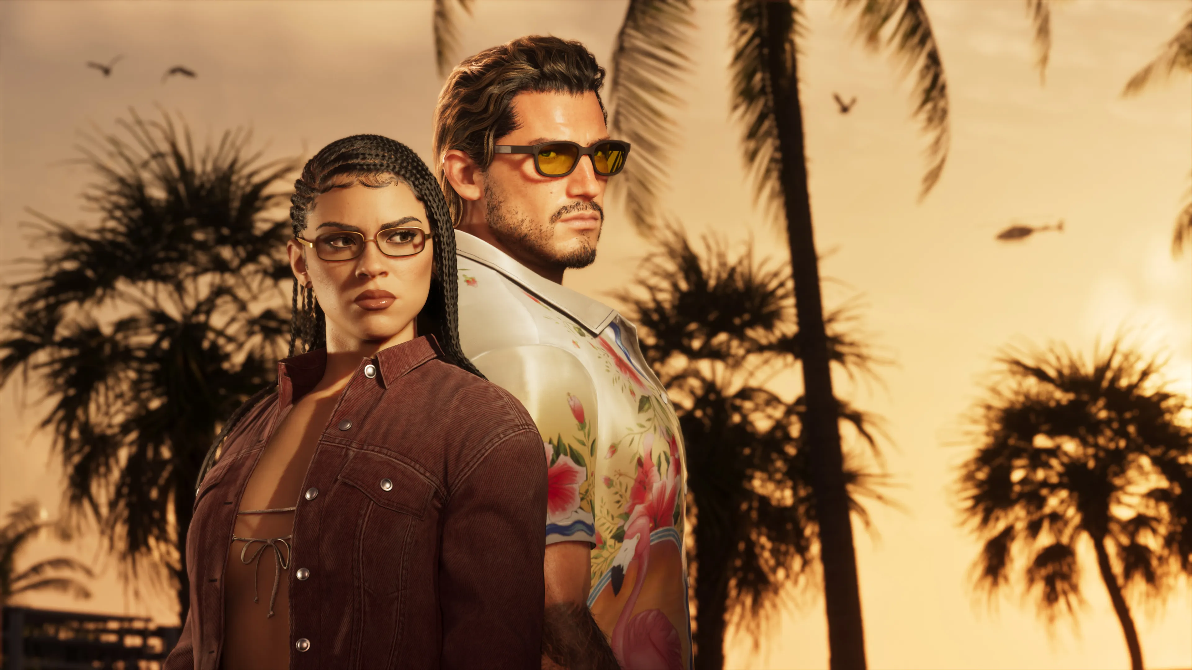 Official GTA VI scene with Jason and Lucia during a robbery setup